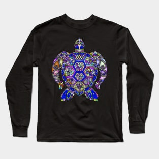 Turtle Sea Turtles Lotus Colorful Flower Design face masks, Phone Cases, Apparel & Gifts Long Sleeve T-Shirt